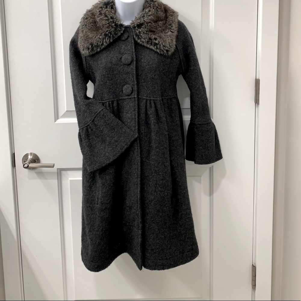 Zara wool coat with faux fur collar